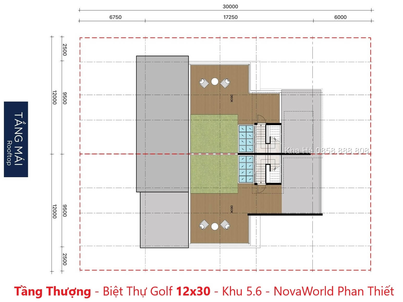 Tầng thượng - villas pga golf garden 12x30